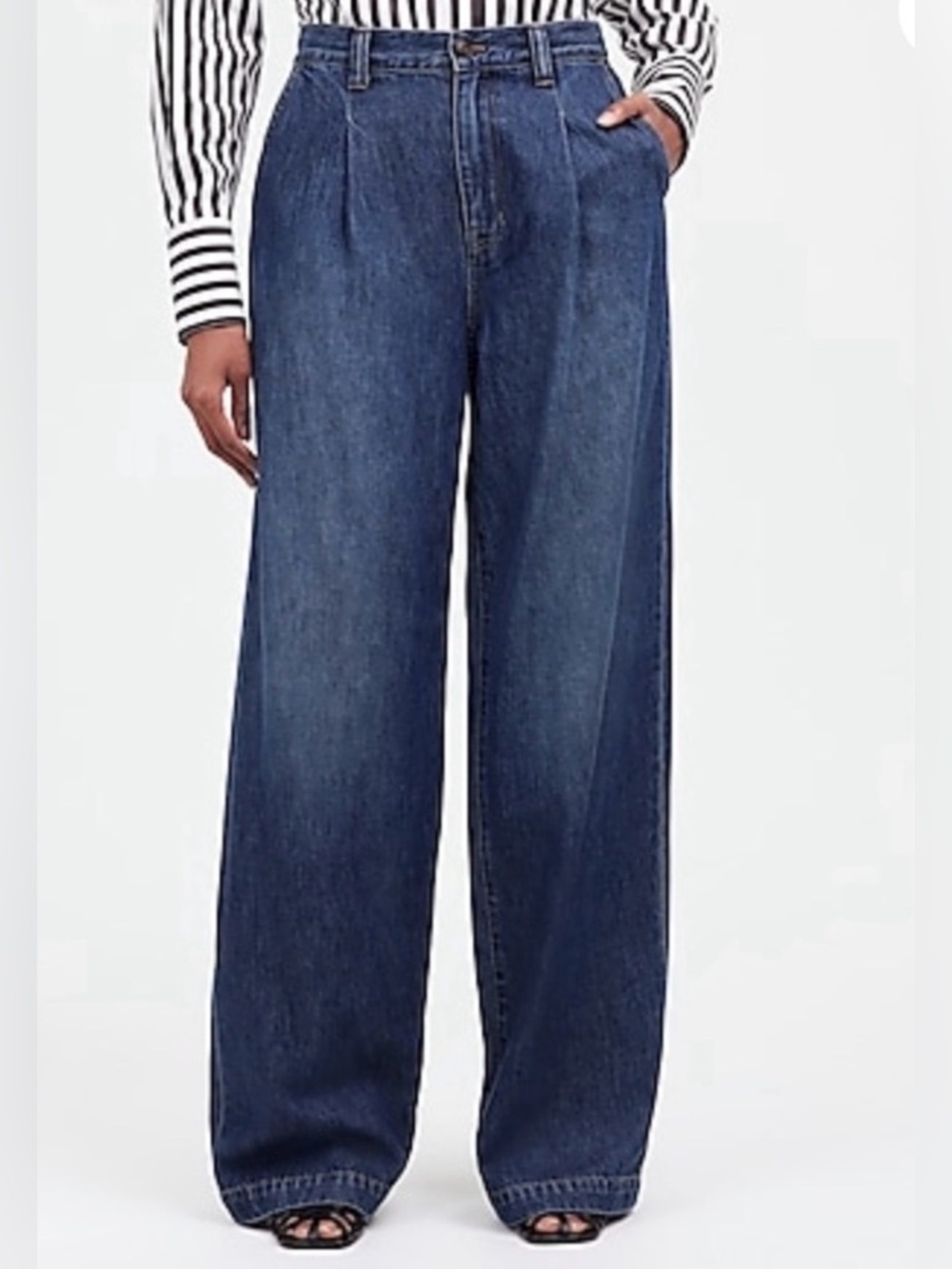 Madewell Dark Blue Wide-Leg Denim Jeans